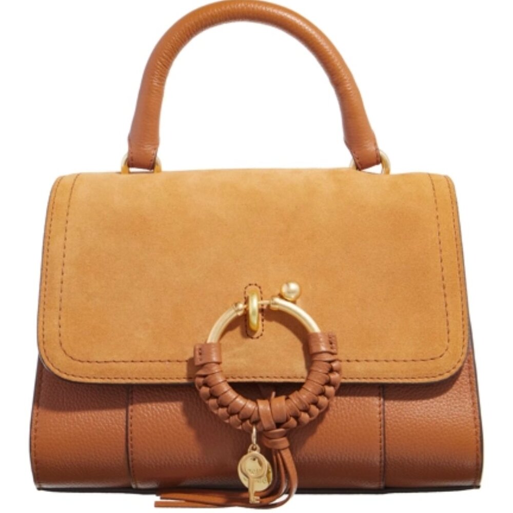 NWT ✅ See by Chloe JOAN Leather & Suede Bag CARAMEL ✨ NWT - Picture 4 of 17